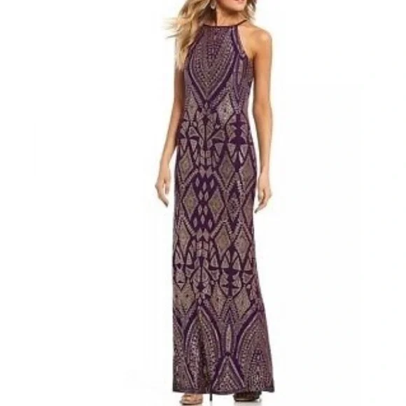 jump apparel glitter dress Jump Apparel Glitter Cowl Neck Sleeveless Mini Dress - Slate